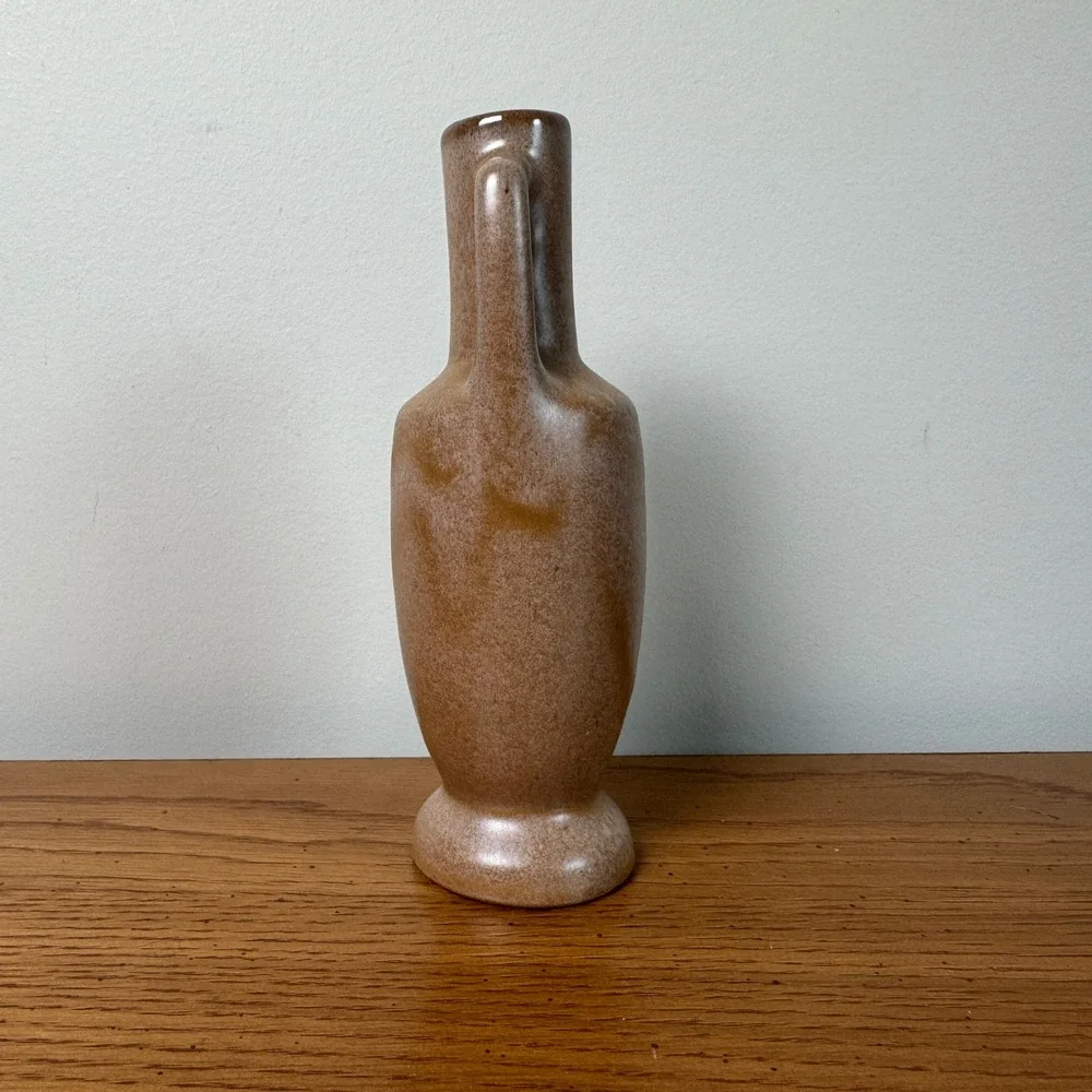 Frankoma Bud Vase‎ Ceramic Small Brown Specks MCM Vintage
